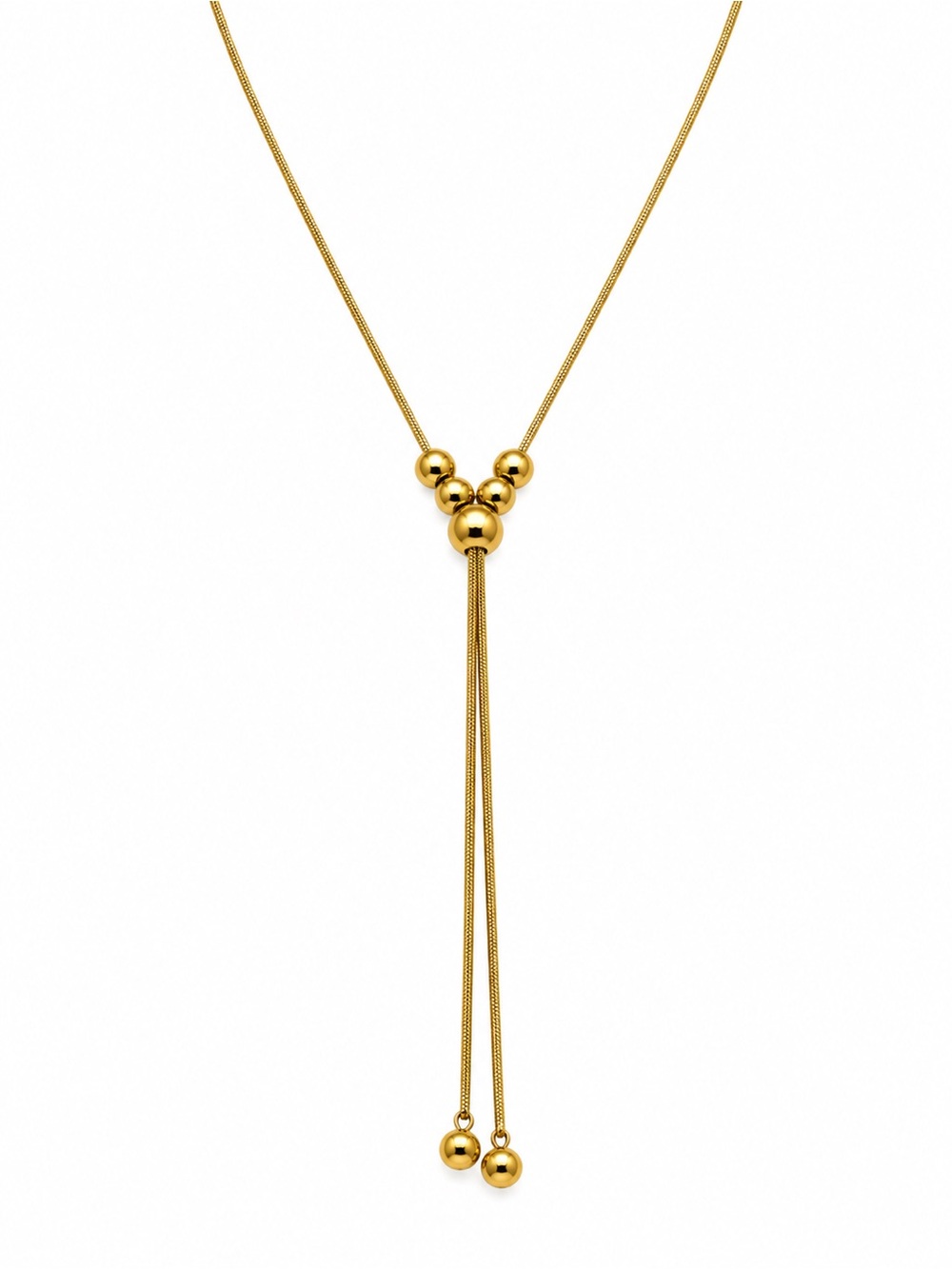 Adjustable Multi Ball Lariat Necklace